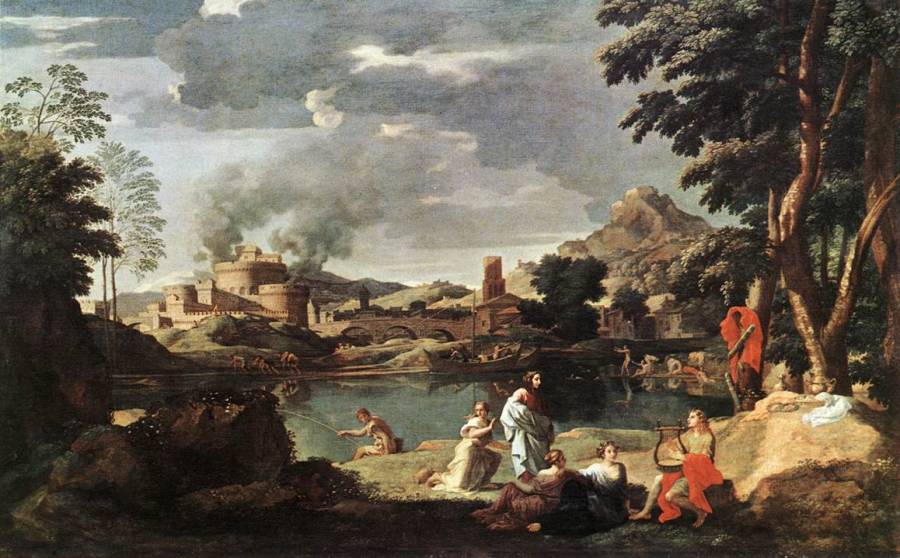 Poussin Nicolas - Landscape with Orpheus and Euridice.jpg
